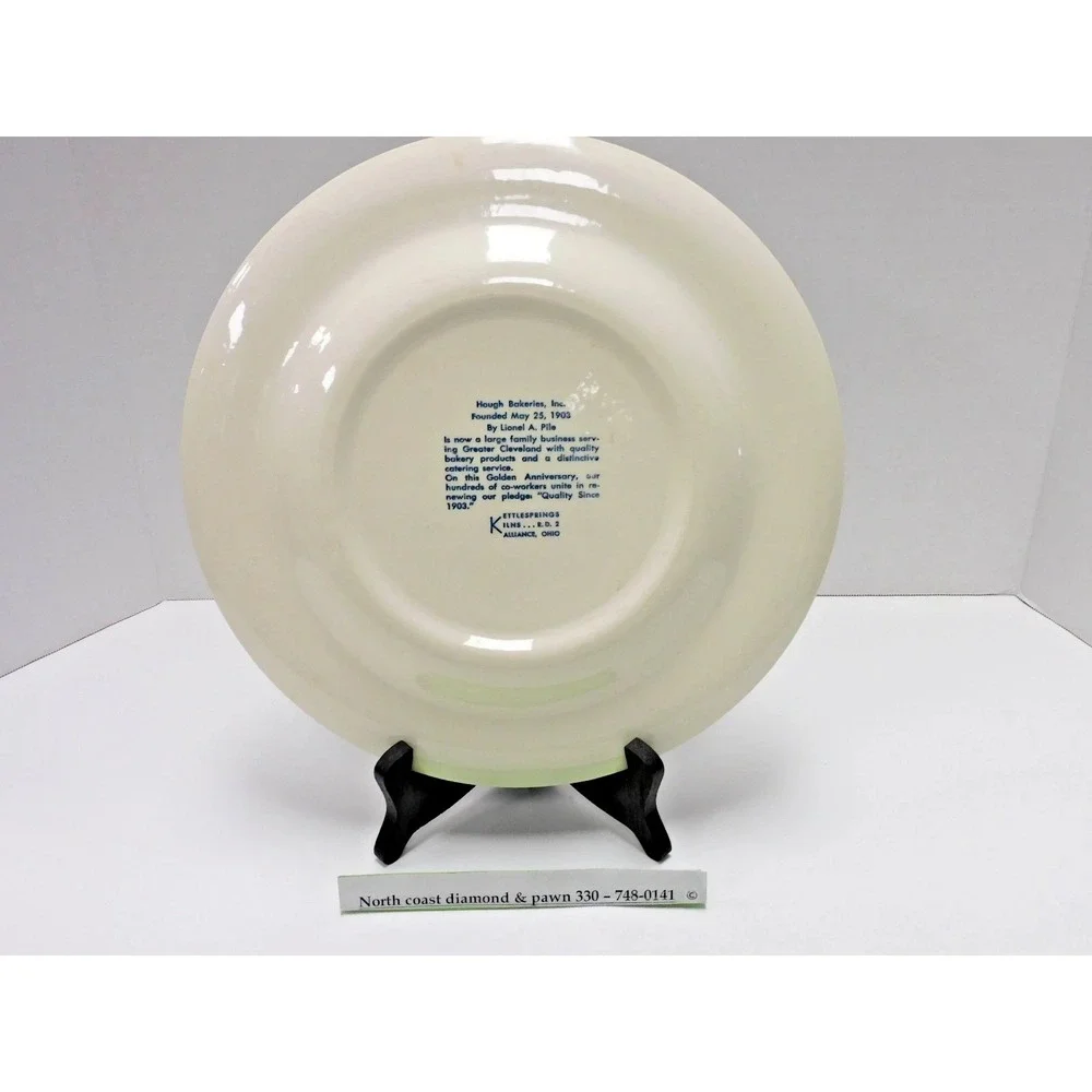 VTG Hough Bakeries 50th Anniversary Plate Kettlesprings Kilns 1903-1953 JC116